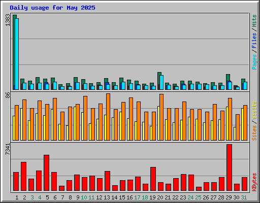 Daily usage for May 2025