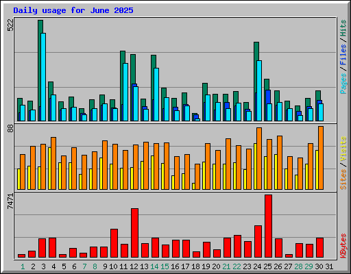 Daily usage for June 2025