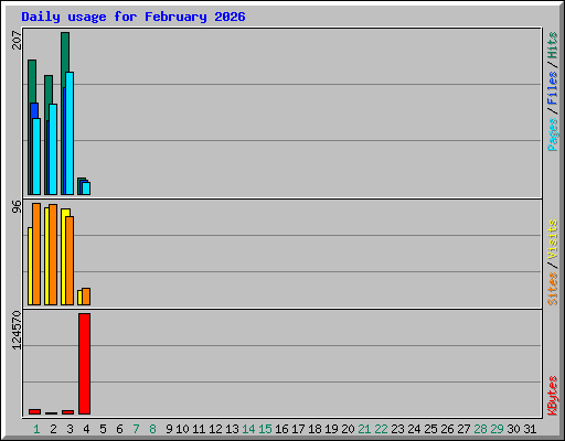 Daily usage for February 2026