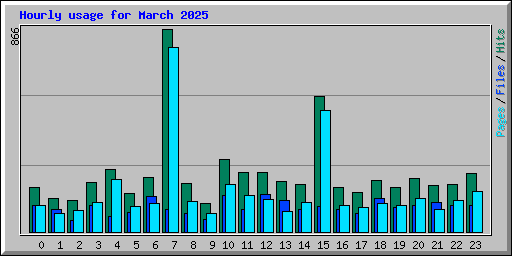 Hourly usage for March 2025