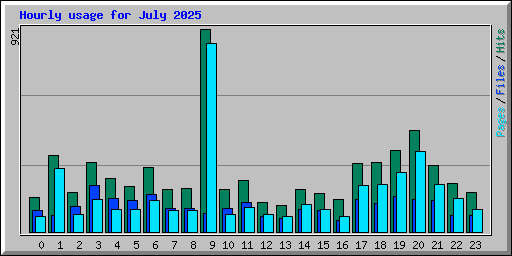 Hourly usage for July 2025
