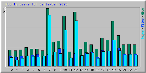 Hourly usage for September 2025